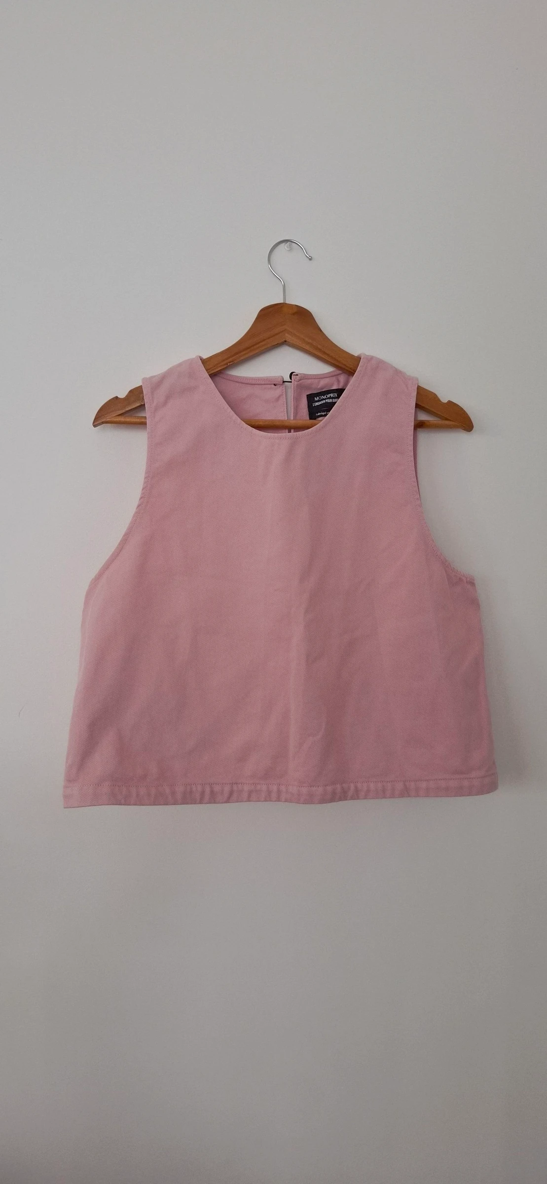🌸 Blusa em jeans rosa pó Monoprix – lindo costas nuas – nova nunca usada ✨ – photo 2